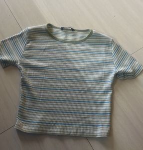 Striped Ribbed Crop Top