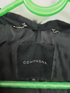 Black Faux Fur Trim Coat fits M/L