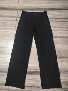 Dark Wash Wide Leg Jeans Black