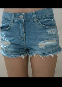 Distressed Denim Shorts