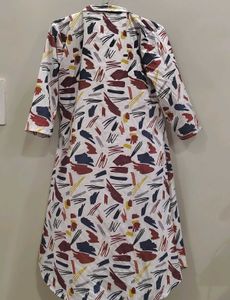 Abstract Print Shirt Dress