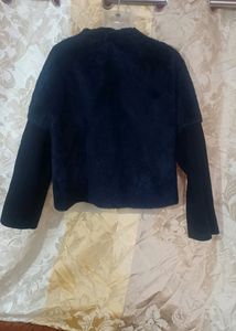 Silver Toned Front Zipper Jacket