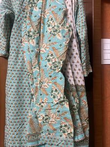 Elegant Printed Kurta With Pants And Dupatta