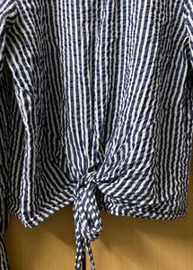 Striped Tie-Front Top