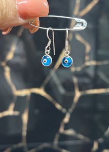Silver Evil Eye Earings