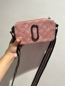 Pink Crossbody Bag with Graphic Pattern