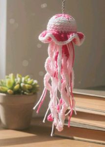Crochet Jellyfish keychain