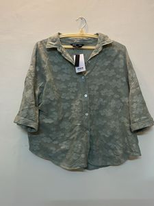 Green Cotton Schiffled Top Ladies