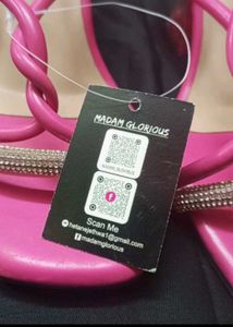 Pink Square Toe Heel Mules