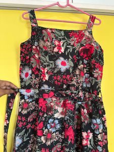 Floral Black Dress