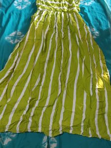 Green &amp; White Striped Dress