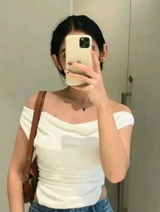 White Cowl Neck Tank Top