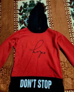 Red Hoodie with 'Hope' Slogan