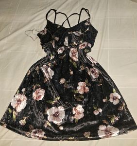 Floral Velvet Mini Dress