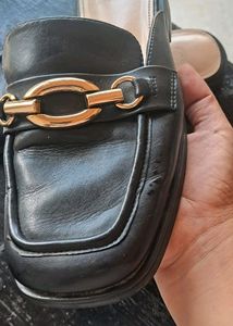 Branded Leather Mule