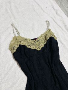 Y2k Lace Cami Top Black
