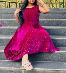 vine Embellished Velvet Dress