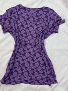 Purple Floral Print Top