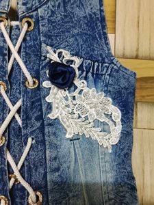 Denim Western Girls Dress