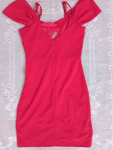 Pink Off-Shoulder Mini Dress