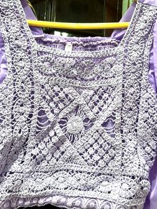 Crochet Detail Puff Sleeve Top