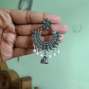 Pack Of 2 Oxidised Jhumka