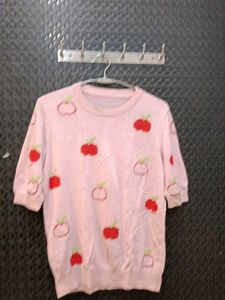 Cute Apple Print Top