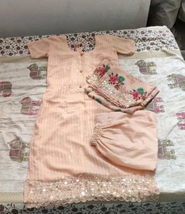 Elegant Peach Kurta Set