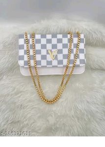 &#34;Affordable Luxury&#34; Brown Checkered Crossbody Bag