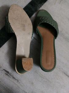 Olive Green Woven Sandals