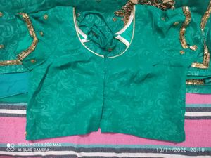 Teal Embellished Saree