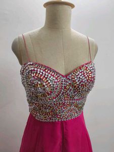 Elegant Pink Embellished Gown