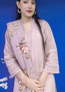 Floral Print Kurta Set baby pink