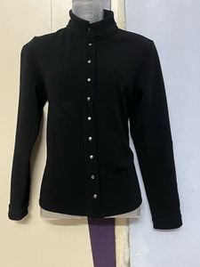 KAZO BRANDED Black DESIGNER Button Top