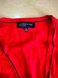 Red Button-Down Cardigan 🍂🍁🍄🏵️🔥🦐