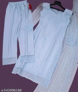 Elegant Blue Kurta Pant Dupatta Set