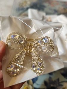 Butterfly White Stones Metal Based Clutch
