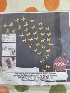 Wall Sticker 3D Golden Butterfly Shape40 Pc