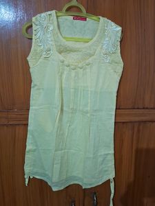 Branded Yellow Embroidered Cotton Tunic.Not Used