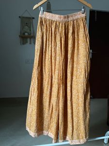 Yellow Floral Wide Leg Palazzo