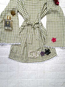 Gingham fitted Y2K kurti 🌷