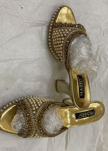 Golden Embellished Heels