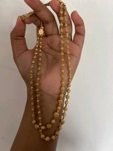 Vintage Gold Tone Beaded Necklace