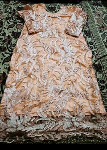 Beautiful Peach Color Ful Embrioded Pakistani Suit