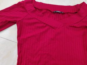 Maroon Skirt And Top Set