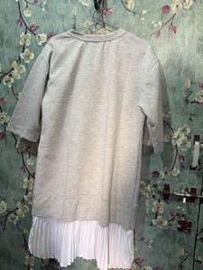Korean Grey Graphic Print T-Shirt Dress