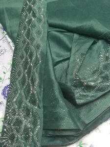 Green Embellished Saree