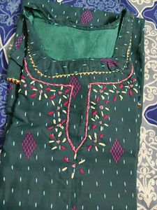 Embroidered Green Kurta