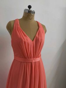 Coral Gown with Slit