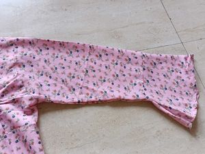 Cute Pink Floral Short Kurta